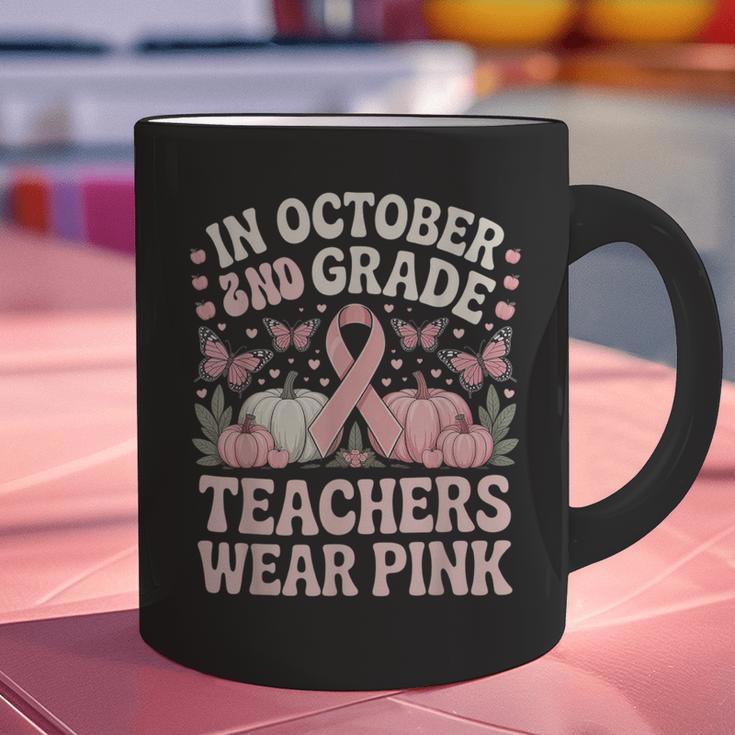 In October 2nd Grade Teachers Wear Pink Ribbon Breast Cancer Graphic Print Coffee Mug, gift for family, gift for coworker In October 2nd Grade Teachers Wear Pink Ribbon Breast Cancer Graphic Print Coffee Mug, gift for family, gift for coworker