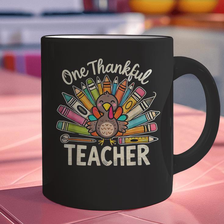 One Thankful Teacher Cute Thanksgiving Turkey School Graphic Print Coffee Mug, gift for family, gift for coworker One Thankful Teacher Cute Thanksgiving Turkey School Graphic Print Coffee Mug, gift for family, gift for coworker