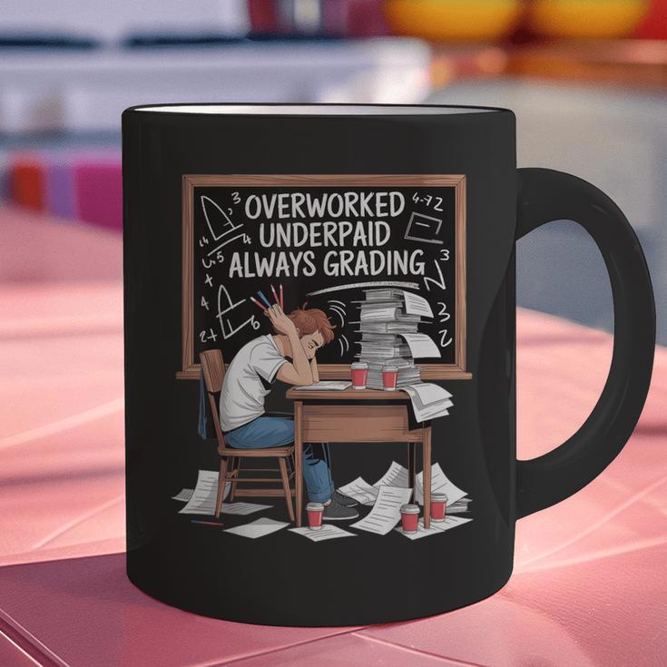 Overworked Underpaid Always Grading Teacher Graphic Print Coffee Mug, gift for family, gift for coworker Overworked Underpaid Always Grading Teacher Graphic Print Coffee Mug, gift for family, gift for coworker