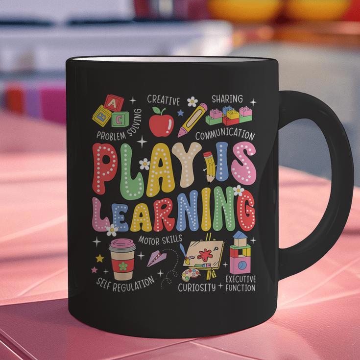 Play Is Learning Teacher First Day Of School Back To School Graphic Print Coffee Mug, gift for family, gift for coworker