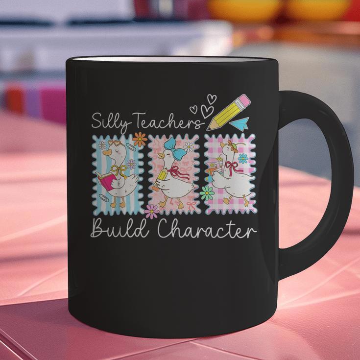 Preppy Silly Teacher Goose Build Character Back To School Graphic Print Coffee Mug, gift for family, gift for coworker Preppy Silly Teacher Goose Build Character Back To School Graphic Print Coffee Mug, gift for family, gift for coworker