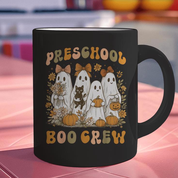 Preschool Boo Crew Teacher Kids Halloween Ghost Cat Pumpkin Graphic Print Coffee Mug, gift for family, gift for coworker