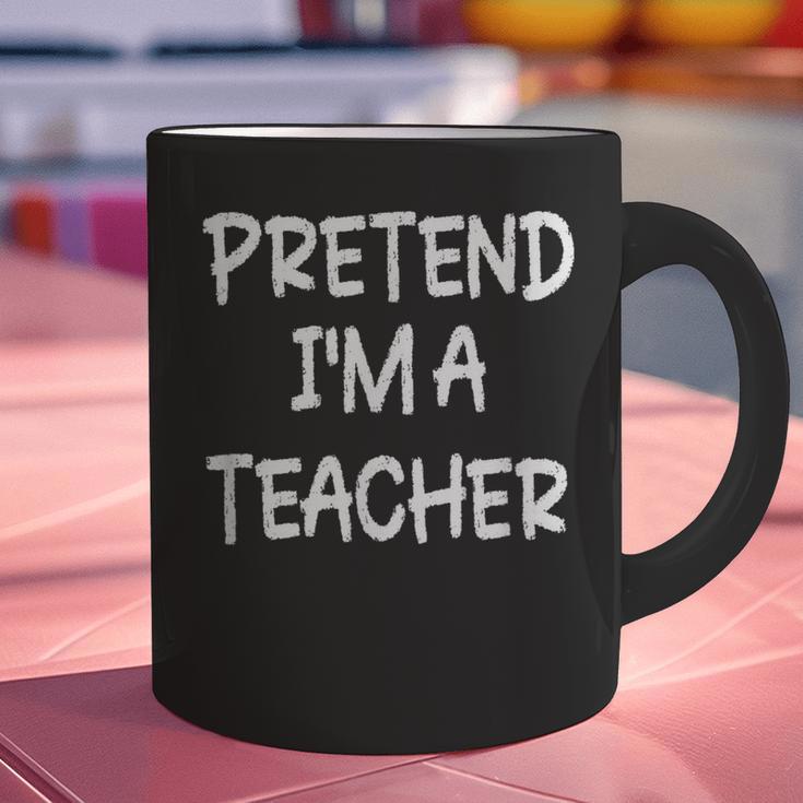 Pretend I'm a Teacher Lazy Last Minute Halloween Costume Graphic Print Coffee Mug, gift for family, gift for coworker