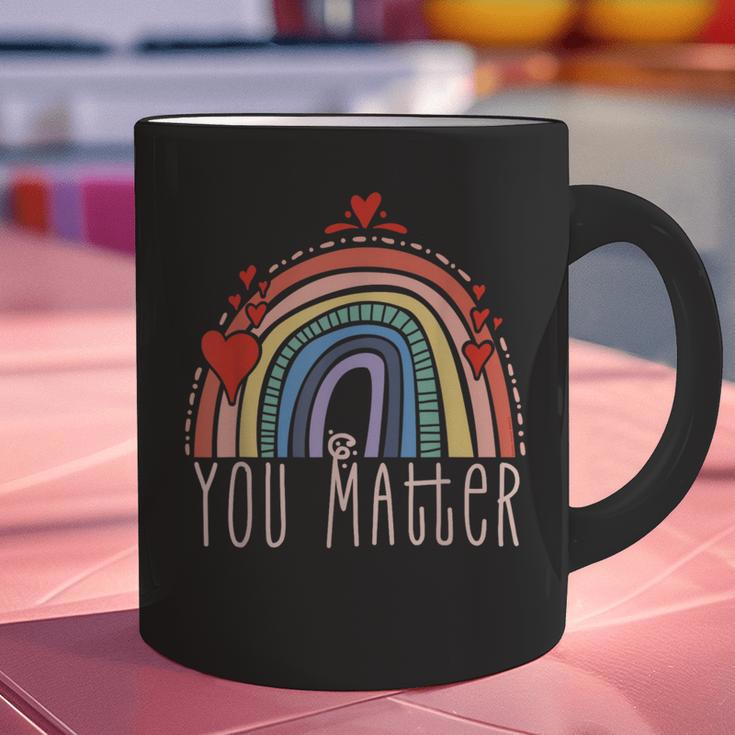 Pretty YOU MATTER Rainbow Positive Message Teachers Kids Graphic Print Coffee Mug, gift for family, gift for coworker Pretty YOU MATTER Rainbow Positive Message Teachers Kids Graphic Print Coffee Mug, gift for family, gift for coworker
