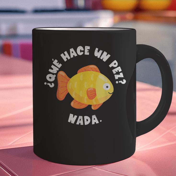 Que Hace Un Pez Nada Spanish Teacher Bilingual Teacher Dual Graphic Print Coffee Mug, gift for family, gift for coworker Que Hace Un Pez Nada Spanish Teacher Bilingual Teacher Dual Graphic Print Coffee Mug, gift for family, gift for coworker