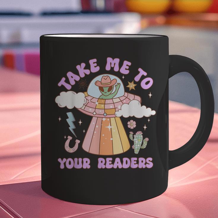 Take Me To Your Readers Alien Teacher Halloween Literacy Graphic Print Coffee Mug, gift for family, gift for coworker Take Me To Your Readers Alien Teacher Halloween Literacy Graphic Print Coffee Mug, gift for family, gift for coworker
