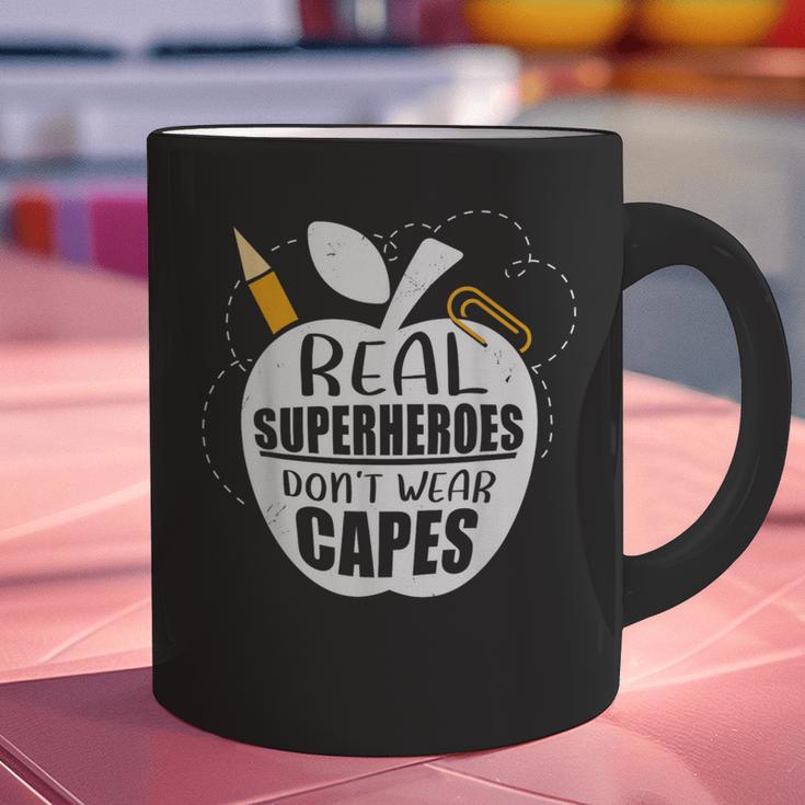 Real Superheroes Wear No Capes Teacher Design Teach Graphic Print Coffee Mug, gift for family, gift for coworker Real Superheroes Wear No Capes Teacher Design Teach Graphic Print Coffee Mug, gift for family, gift for coworker