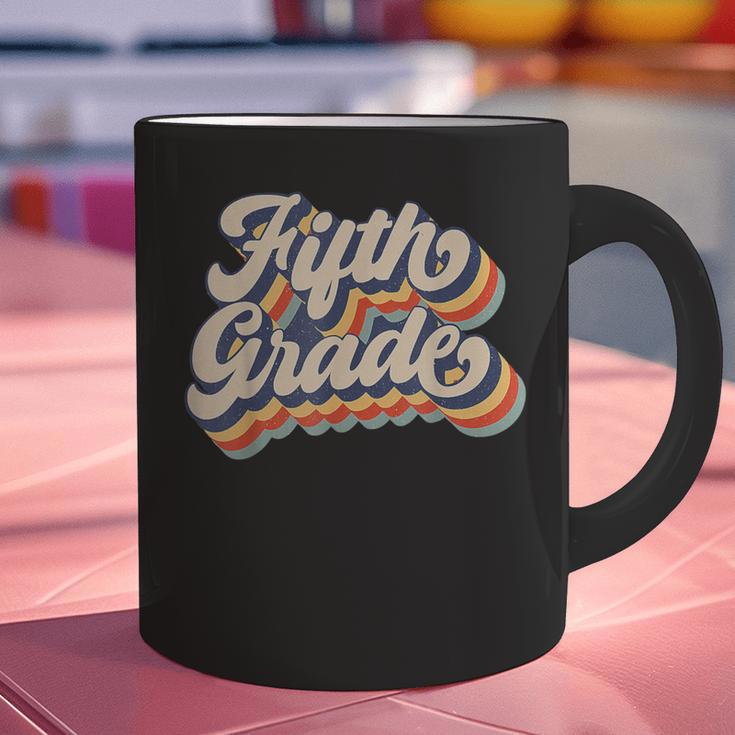 Retro Sunset Fifth Grade Teacher & Student Back To School Graphic Print Coffee Mug, gift for family, gift for coworker