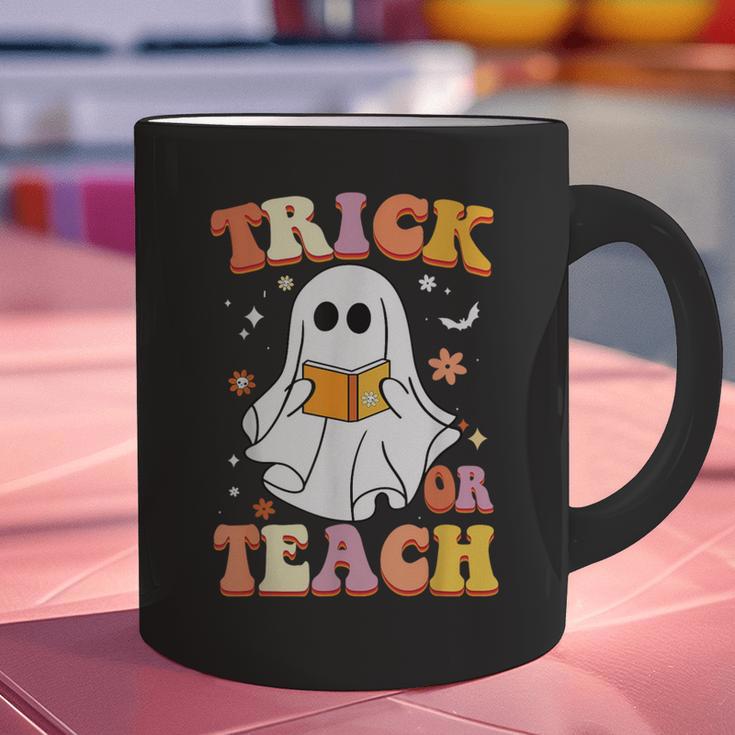 Retro Vintage Groovy Trick Or Teach Teacher Halloween For Men Women Kids Graphic Print Coffee Mug, Groovy Teacher Mugs, gift for family, gift for coworker Retro Vintage Groovy Trick Or Teach Teacher Halloween For Men Women Kids Graphic Print Coffee Mug, Groovy Teacher Mugs, gift for family, gift for coworker