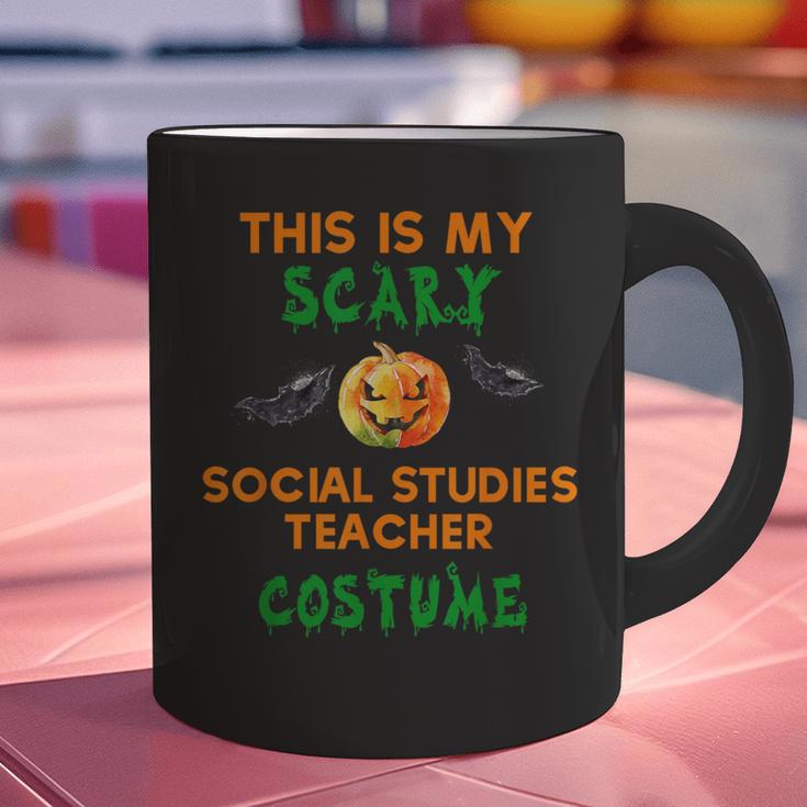 My Scary Social Studies Teacher Costume Halloween Men Women Graphic Print Coffee Mug, gift for family, gift for coworker