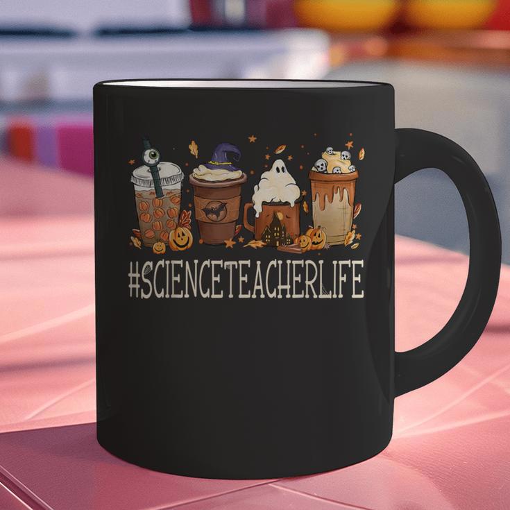Science Teacher Horror Fall Coffee Halloween Pumpkin Autumn Graphic Print Coffee Mug, Science Teacher Mugs, gift for family, gift for coworker