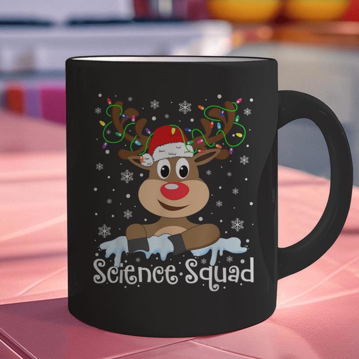 Science Teacher Squad Reindeer Christmas Teacher Xmas Lights For Men Women Graphic Print Coffee Mug, Science Teacher Mugs, gift for family, gift for coworker