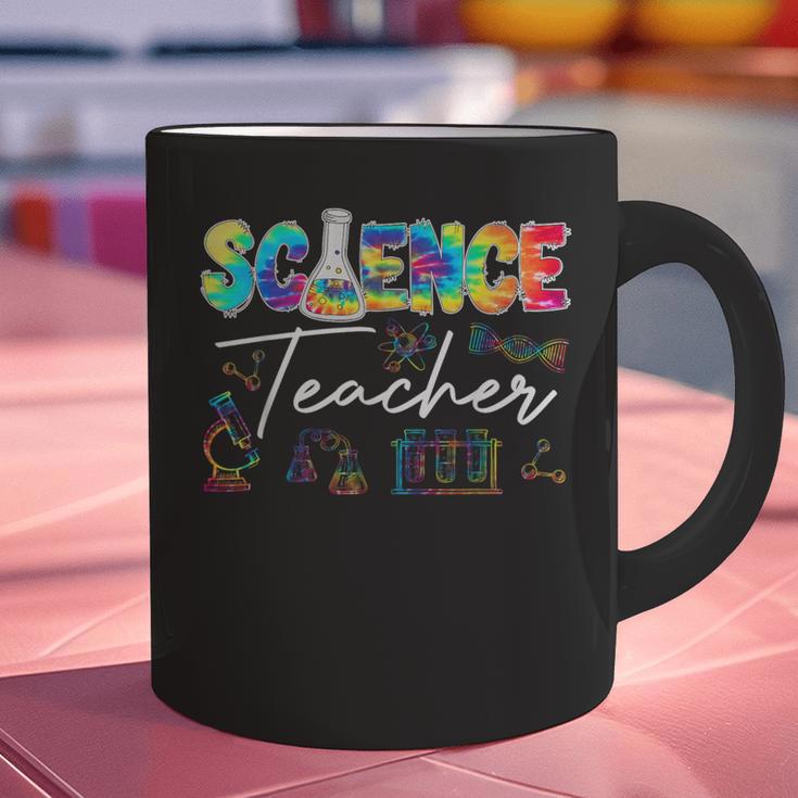 Science Teacher Tie Dye First Day Of School Back To School Men Women Girls Kids Graphic Print Coffee Mug, Science Teacher Mugs, gift for family, gift for coworker