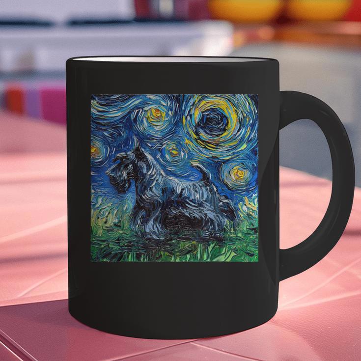 Scottish Terrier Starry Night Scotty Dog Art By Aja Graphic Print Coffee Mug, gift for family, gift for coworker