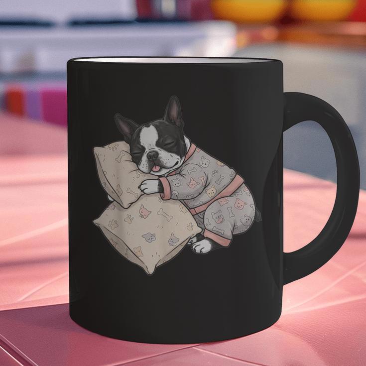Sleepy Boston Terrier Pajama Men Women Kids Graphic Print Coffee Mug, gift for family, gift for coworker