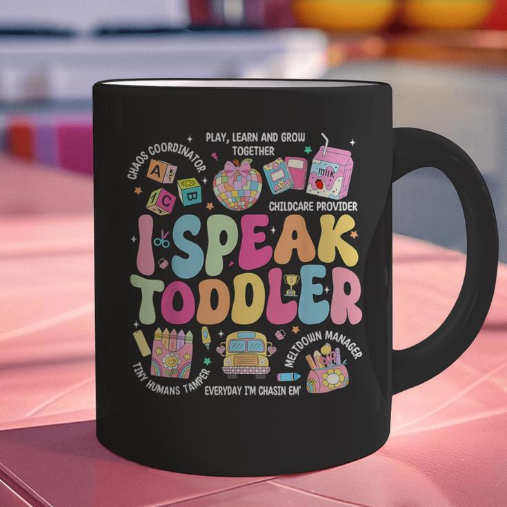 I Speak Toddler Back To School Teacher Graphic Print Coffee Mug, gift for family, gift for coworker