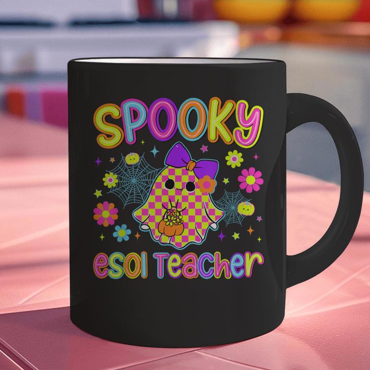 Spooky ESOL Teacher Halloween ESOL Teaching Coquette Graphic Print Coffee Mug, gift for family, gift for coworker Spooky ESOL Teacher Halloween ESOL Teaching Coquette Graphic Print Coffee Mug, gift for family, gift for coworker