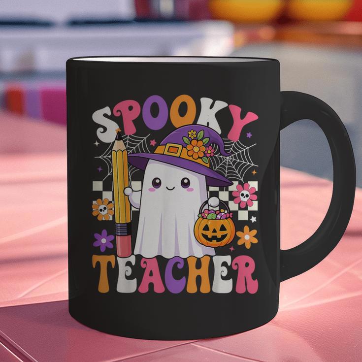 Spooky Teacher Ghost Pencil Teach Halloween Teacher Graphic Print Coffee Mug, gift for family, gift for coworker