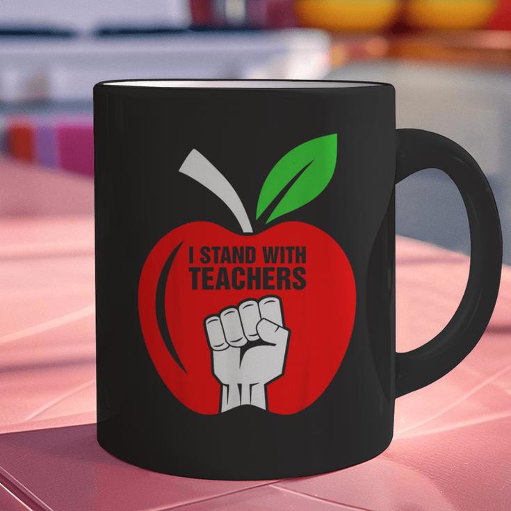 I Stand With Teachers Tshirt Graphic Print Coffee Mug, gift for family, gift for coworker