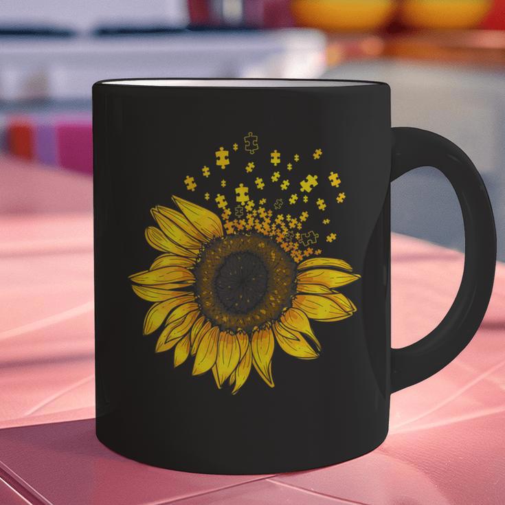 Sunflower Puzzle Pieces Autism Awareness For Mom Teacher For Women Graphic Print Coffee Mug, gift for family, gift for coworker Sunflower Puzzle Pieces Autism Awareness For Mom Teacher For Women Graphic Print Coffee Mug, gift for family, gift for coworker
