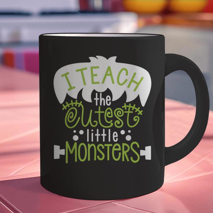 I Teach The Cutest Little Monsters Halloween Teacher Spooky Graphic Print Coffee Mug, gift for family, gift for coworker