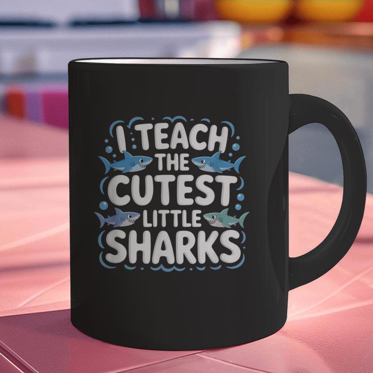 I Teach The Cutest Little Sharks Teacher School Graphic Print Coffee Mug, gift for family, gift for coworker I Teach The Cutest Little Sharks Teacher School Graphic Print Coffee Mug, gift for family, gift for coworker