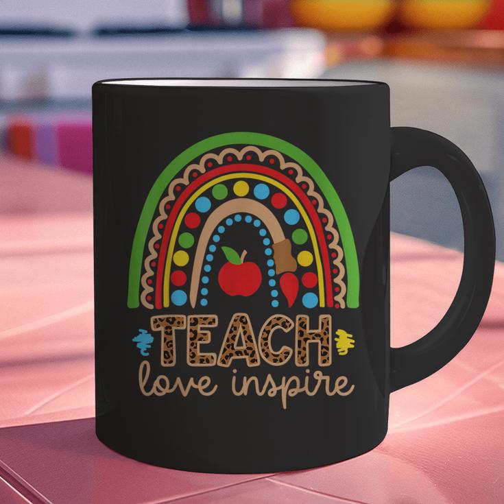 Teach Love Inspire Rainbow Leopard Cheetah Print Teacher Graphic Print Coffee Mug, gift for family, gift for coworker Teach Love Inspire Rainbow Leopard Cheetah Print Teacher Graphic Print Coffee Mug, gift for family, gift for coworker