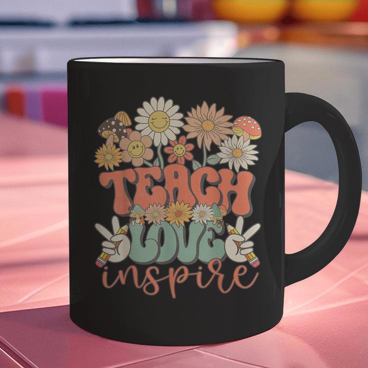 Teach Love Inspire Retro Groovy Daisy Back To School Teacher For Men Women Kids Graphic Print Coffee Mug, Groovy Teacher Mugs, gift for family, gift for coworker Teach Love Inspire Retro Groovy Daisy Back To School Teacher For Men Women Kids Graphic Print Coffee Mug, Groovy Teacher Mugs, gift for family, gift for coworker