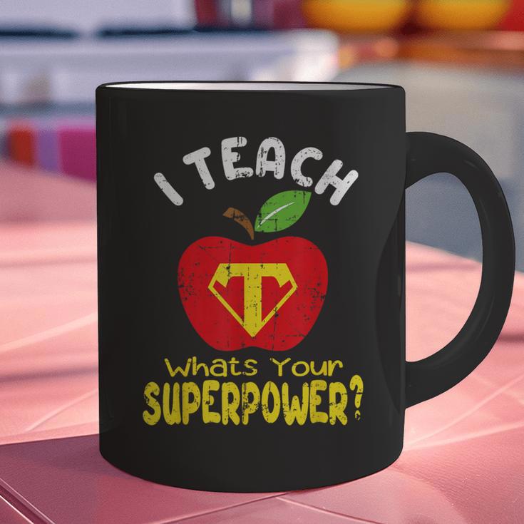I Teach What's Your Superpower Superhero Teacher Graphic Print Coffee Mug, gift for family, gift for coworker I Teach What's Your Superpower Superhero Teacher Graphic Print Coffee Mug, gift for family, gift for coworker