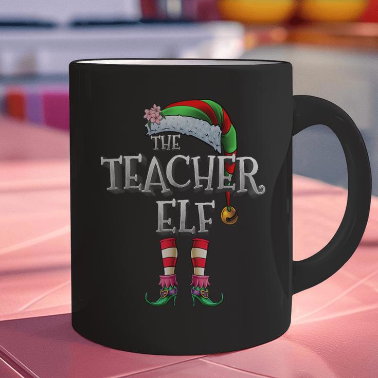 The Teacher Elf Shirt Matching Family Christmas Elf Men Women Kids Graphic Print Coffee Mug, gift for family, gift for coworker
