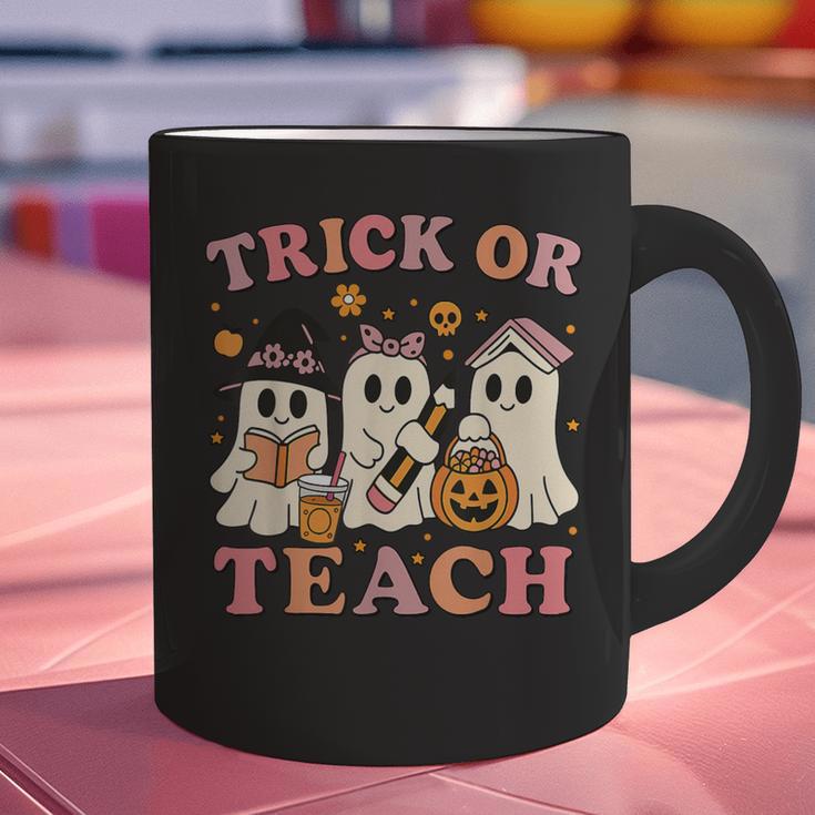 Teacher Halloween Trick Or Teach Cute Ghost Coffee Pumpkins Graphic Print Coffee Mug, gift for family, gift for coworker Teacher Halloween Trick Or Teach Cute Ghost Coffee Pumpkins Graphic Print Coffee Mug, gift for family, gift for coworker