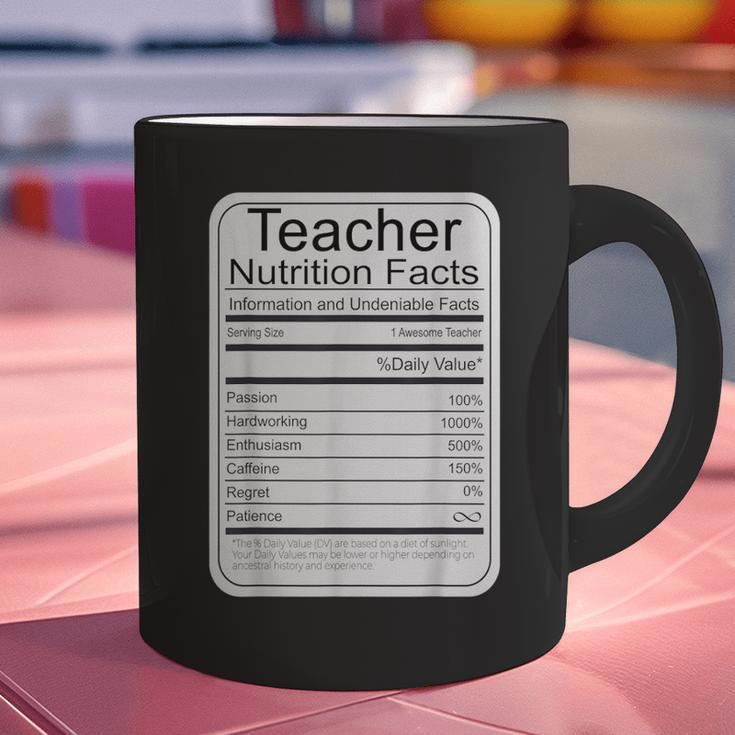 Teacher Nutrition Facts Teachers Nutritional Fact Graphic Print Coffee Mug, gift for family, gift for coworker