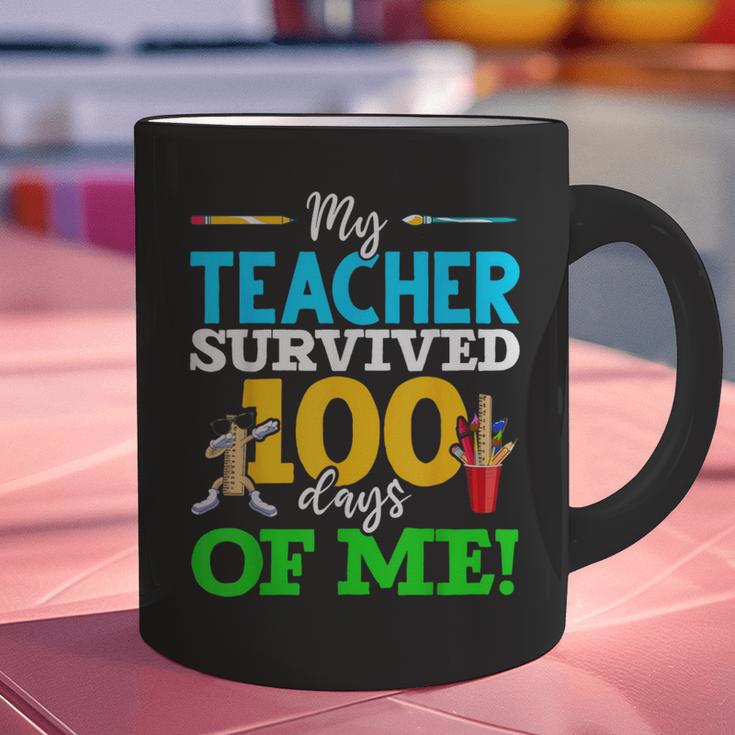 My Teacher Survived 100 Days Of Me Dab 100 Days Of School For Men Women Kids Graphic Print Coffee Mug, gift for family, gift for coworker
