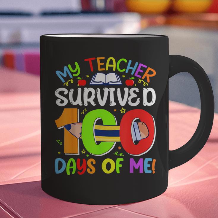 My Teacher Survived 100 Days Of Me 100 Days Of School Graphic Print Coffee Mug, gift for family, gift for coworker