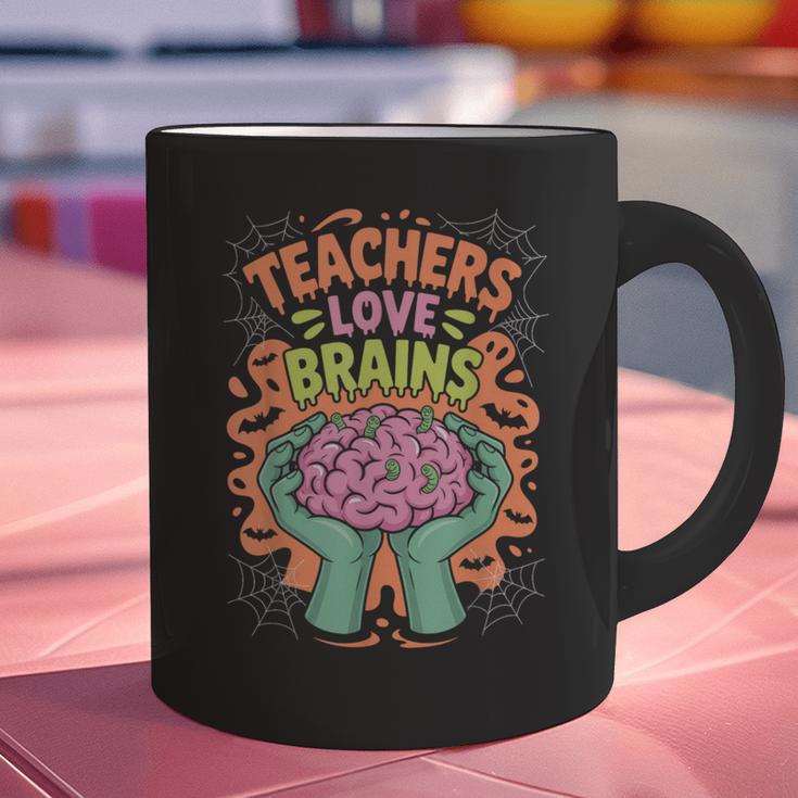 Teacher Teachers Love Brains Halloween Men Women Graphic Print Coffee Mug, gift for family, gift for coworker