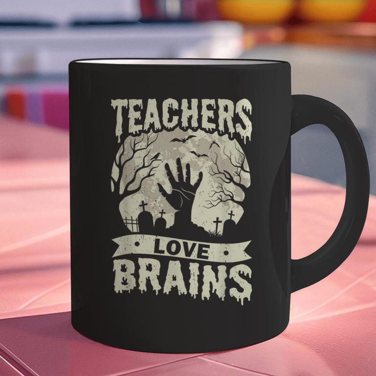 Teachers Love Brains Halloween Costume Boo Trick Teach Graphic Print Coffee Mug, gift for family, gift for coworker Teachers Love Brains Halloween Costume Boo Trick Teach Graphic Print Coffee Mug, gift for family, gift for coworker
