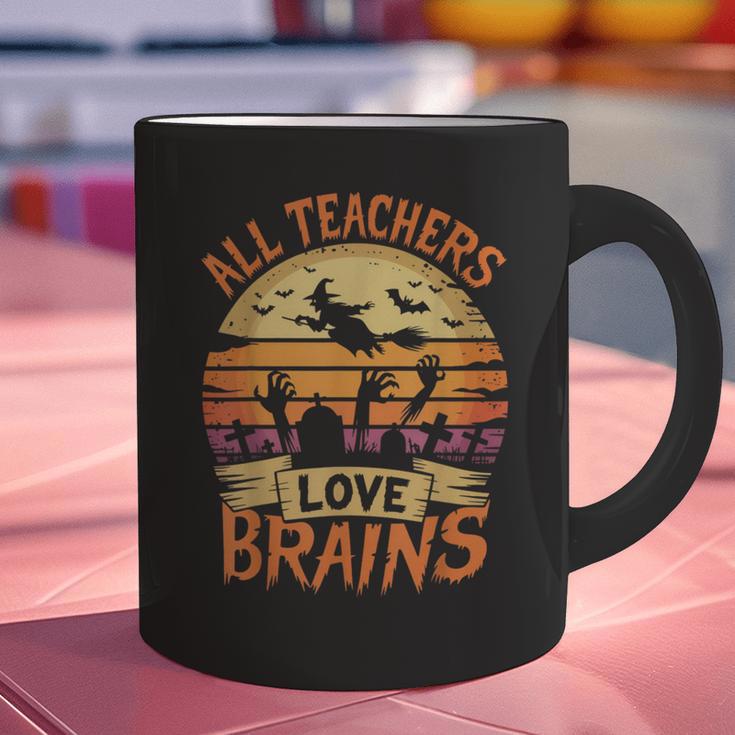 All Teachers Love Brains Halloween Teacher Graphic Print Coffee Mug, gift for family, gift for coworker All Teachers Love Brains Halloween Teacher Graphic Print Coffee Mug, gift for family, gift for coworker