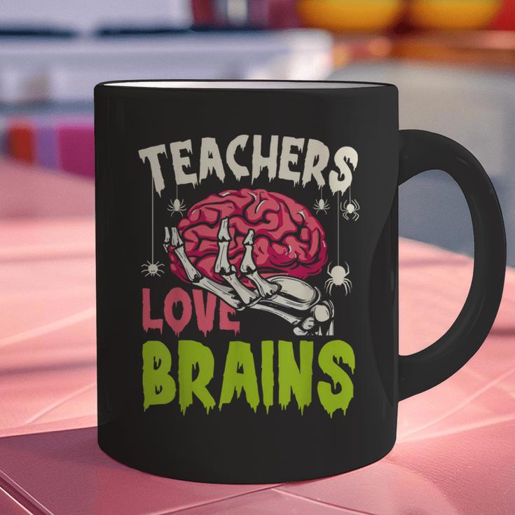 Teachers Love Brains Skeleton Halloween Teacher Funny Graphic Print Coffee Mug, gift for family, gift for coworker Teachers Love Brains Skeleton Halloween Teacher Funny Graphic Print Coffee Mug, gift for family, gift for coworker