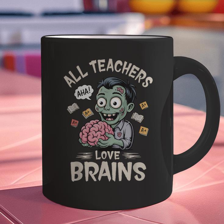 Teachers Love Brains Tee-Shirt Men Women Halloween Teacher Graphic Print Coffee Mug, gift for family, gift for coworker Teachers Love Brains Tee-Shirt Men Women Halloween Teacher Graphic Print Coffee Mug, gift for family, gift for coworker