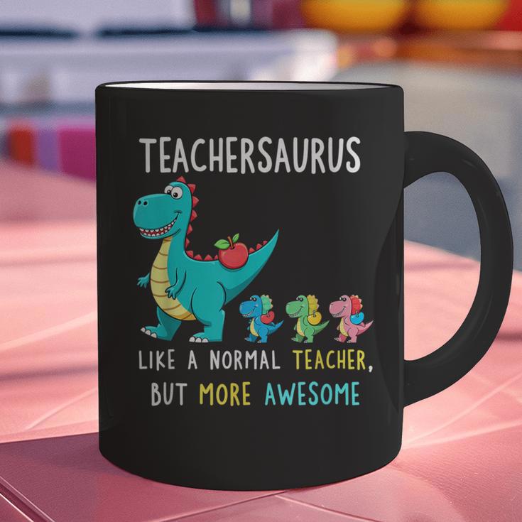 Teachersaurus Like A Normal Teacher But More Awesome Graphic Print Coffee Mug, gift for family, gift for coworker