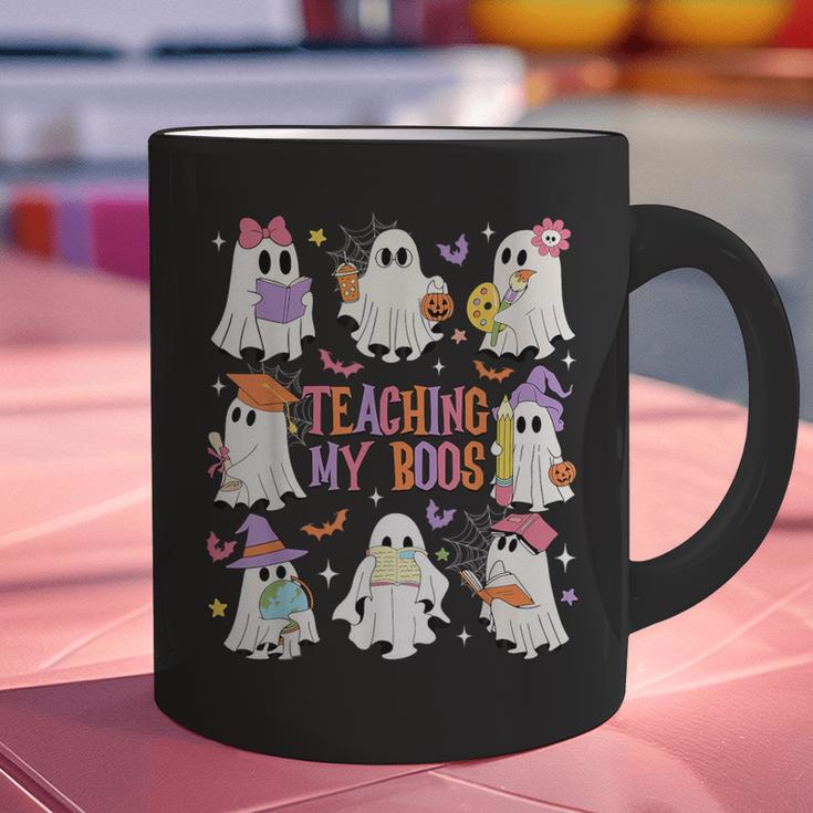 Teaching My Boos Teacher Cute Ghost Groovy Teacher Halloween Graphic Print Coffee Mug, Groovy Teacher Mugs, gift for family, gift for coworker Teaching My Boos Teacher Cute Ghost Groovy Teacher Halloween Graphic Print Coffee Mug, Groovy Teacher Mugs, gift for family, gift for coworker