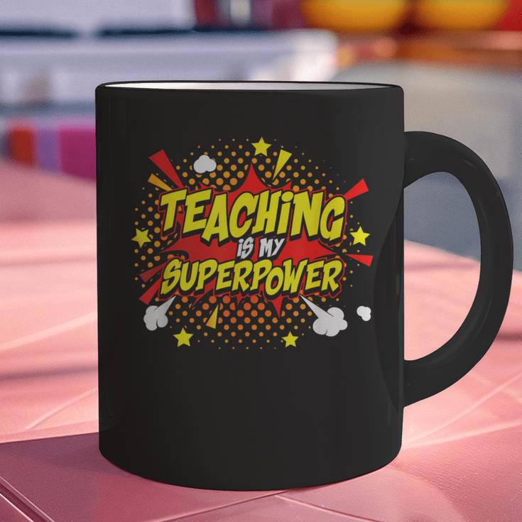 Teaching Is My Superpower Retro Comic Teacher Graphic Print Coffee Mug, gift for family, gift for coworker Teaching Is My Superpower Retro Comic Teacher Graphic Print Coffee Mug, gift for family, gift for coworker