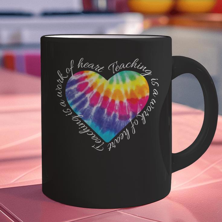 Teaching Is a Work Of Heart Tie Dye Hippie For Teacher For Men Women Girls Kids Graphic Print Coffee Mug, gift for family, gift for coworker