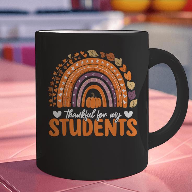 Thankful For My Students Teacher Thanksgiving School Fall Graphic Print Coffee Mug, gift for family, gift for coworker