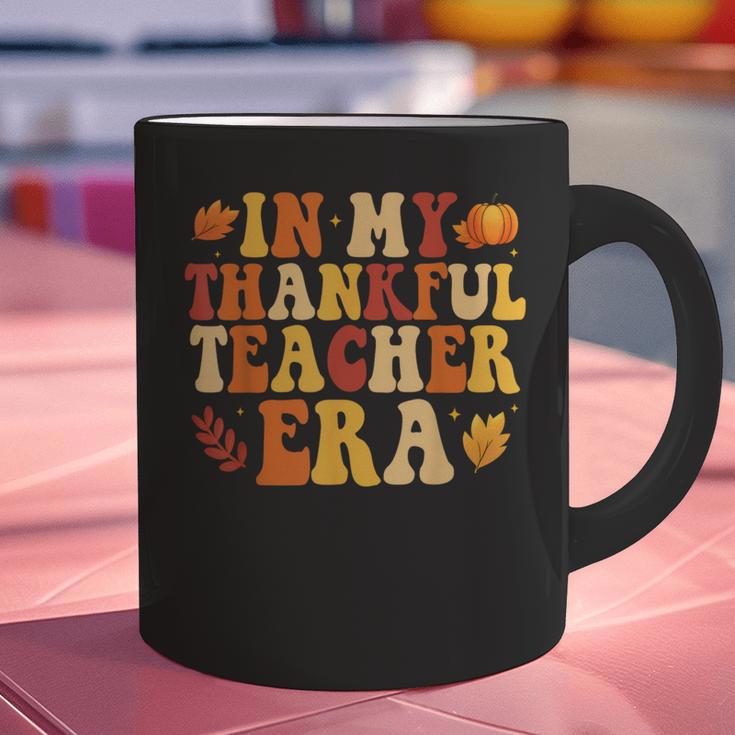 In My Thankful Teacher Era Autumn Thanksgiving Fall Season Graphic Print Coffee Mug, gift for family, gift for coworker