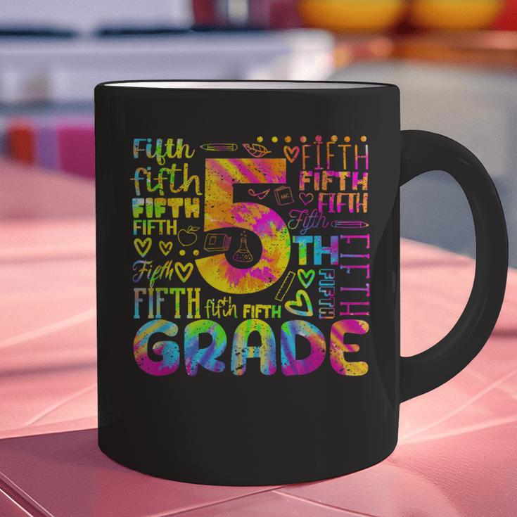 Tie Dye 5th Grade Typography Team Fifth Grade Teacher For Men Women Girls Kids Graphic Print Coffee Mug, gift for family, gift for coworker