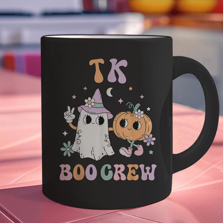 TK Boo Crew Retro Groovy Halloween Floral Ghost TK Teacher Men Women Kids Graphic Print Coffee Mug, Groovy Teacher Mugs, gift for family, gift for coworker TK Boo Crew Retro Groovy Halloween Floral Ghost TK Teacher Men Women Kids Graphic Print Coffee Mug, Groovy Teacher Mugs, gift for family, gift for coworker