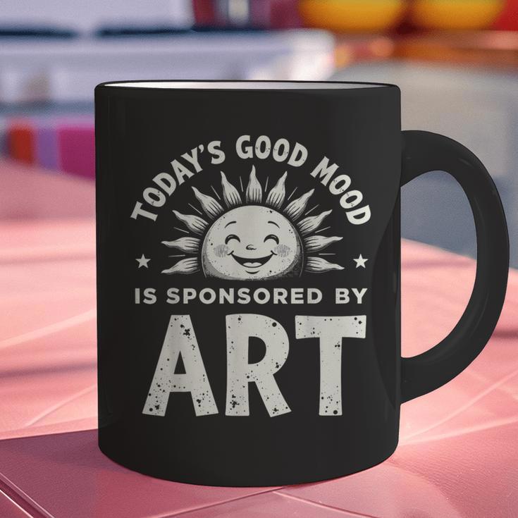 Today’s Good Mood Is Sponsored By Art Teacher Sun Tee Graphic Print Coffee Mug, gift for family, gift for coworker