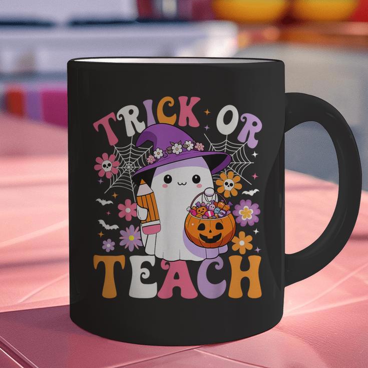 Trick Or Teach Groovy Teacher Ghost Halloween Teacher Graphic Print Coffee Mug, Groovy Teacher Mugs, gift for family, gift for coworker Trick Or Teach Groovy Teacher Ghost Halloween Teacher Graphic Print Coffee Mug, Groovy Teacher Mugs, gift for family, gift for coworker