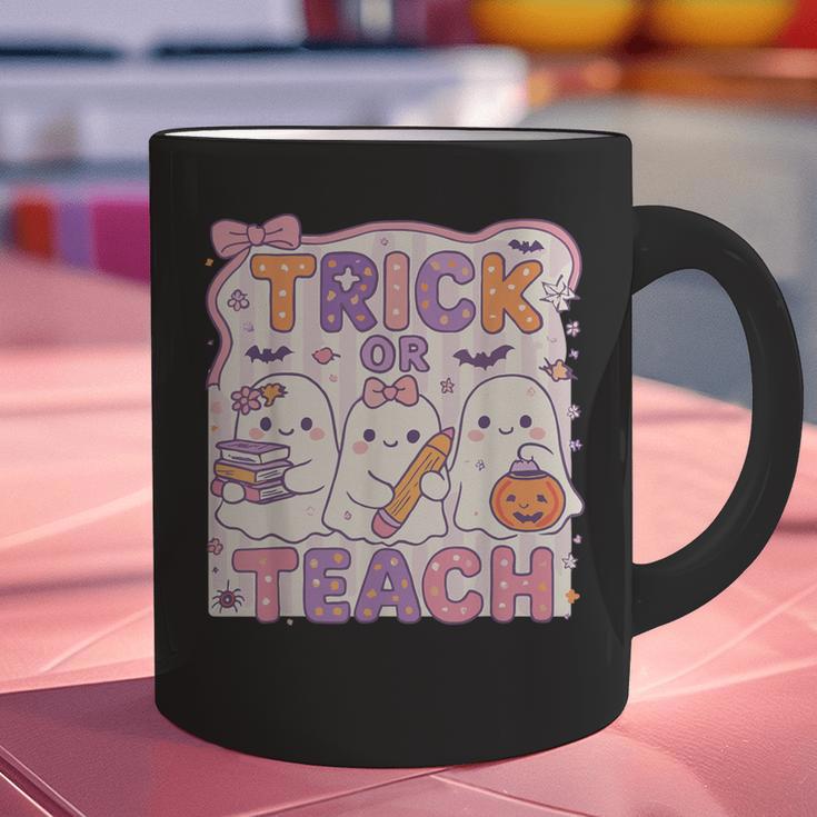 Trick Or Teach Retro Halloween Teacher Look Graphic Print Coffee Mug, gift for family, gift for coworker Trick Or Teach Retro Halloween Teacher Look Graphic Print Coffee Mug, gift for family, gift for coworker